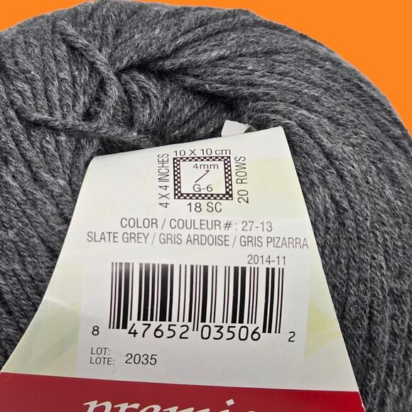 4 Skeins Premier Yarns Cotton Fair Cotton Acrylic Blend Slate Grey 27-13 (Fine) - Picture 7 of 9